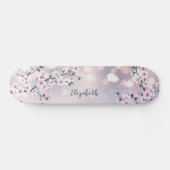 Roze Cherry Blossom Mauve Glitter Shiny Persoonlijk Skateboard (Horizontaal)