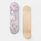 Roze Cherry Blossom Mauve Glitter Shiny Persoonlijk Skateboard (Voorkant)