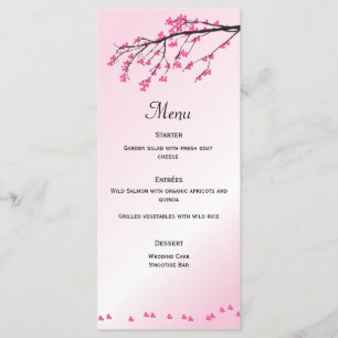 Roze Cherry Blossom Menu-kaart Menu