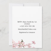 Roze Cherry Blossom Minimalist Gay Wedding Invitat Kaart (Achterkant)