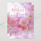 Roze Cherry Blossom Moederdag Brunch Uitnodiging (Voorkant / Achterkant)