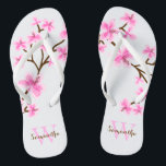 Roze Cherry Blossom Monogrammed Teenslippers<br><div class="desc">Mooie en zoete kersenbloesem of sakura bloemen ontwerp perfect voor de lente,  zomer,  evenals voor bruid,  bruidsmeisjes,  moeder van de bruid,  moeder van de bruidegom,  bruidsmeisje,  geschenken van de bloem meisje,  en meer!</div>