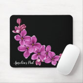 Roze Cherry Blossom op Black Muismat (Met muis)