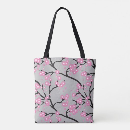 Roze Cherry Blossom op Branches gepersonaliseerd Tote Bag (Achterkant)