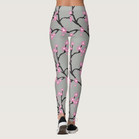 Roze Cherry Blossom op Branches Leggings (Achterkant)