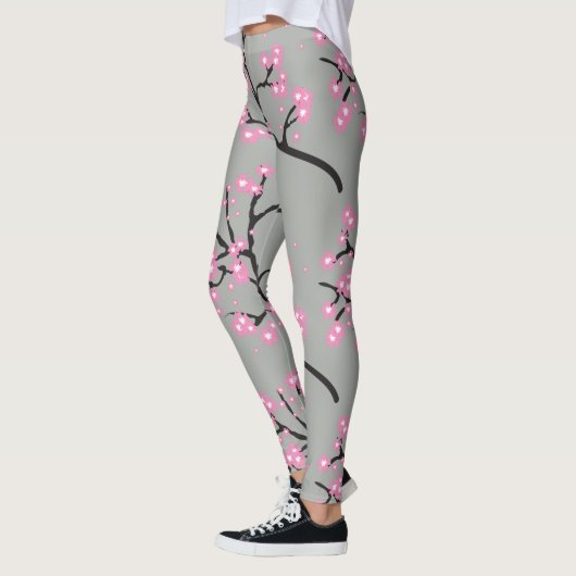 Roze Cherry Blossom op Branches Leggings (Links)