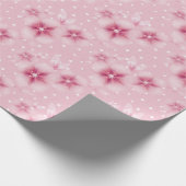 Roze Cherry Blossom op Stippen Verpakkingspapier Cadeaupapier (Hoek)