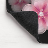 Roze Cherry Blossom op zwart Muismat (Hoek)