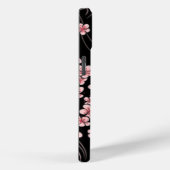 Roze Cherry Blossom op zwarte Muismat Case-Mate iPhone Case (Achterkant / Rechts)