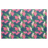 Roze Cherry Blossom Paint Navy Blue Design Stof (Yard (91,4 cm))