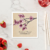 Roze  Cherry Blossom Paper Napkins Servetten (Insitu)