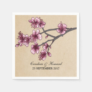 Roze  Cherry Blossom Paper Napkins Servetten