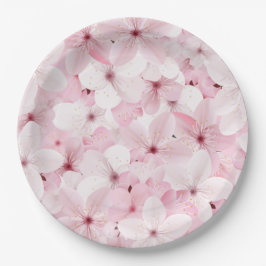 Roze Cherry Blossom Papieren Bordje