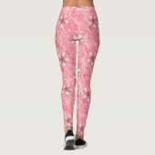Roze Cherry Blossom Pattern Leggings (Achterkant)