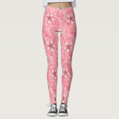 Roze Cherry Blossom Pattern Leggings (Voorkant)