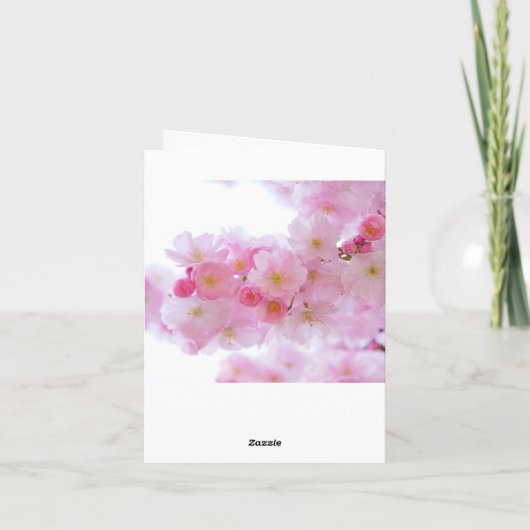 Roze Cherry Blossom | Personeel Jubileum Kaart (Achterkant)