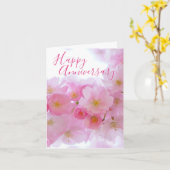 Roze Cherry Blossom | Personeel Jubileum Kaart (Gele Bloem)