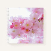Roze Cherry Blossom Photo - Monogramed Notitieboek (Voorkant)