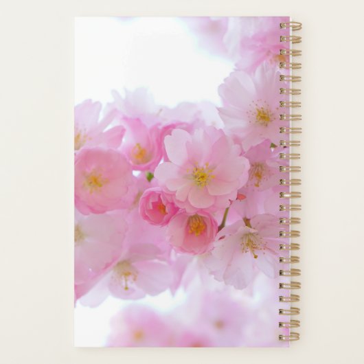 Roze Cherry Blossom Photo - Monogramed Planner (Achterkant)