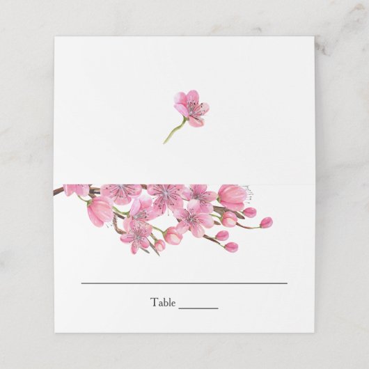 Roze Cherry Blossom Plaatskaartje (Buitenkant ongevouwen)