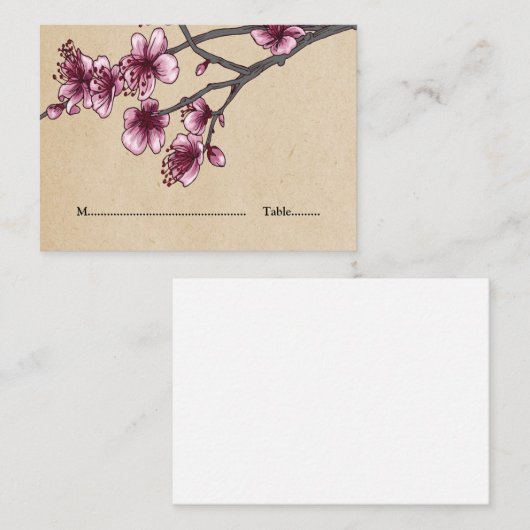 Roze  Cherry Blossom Place Kaarten Plaatskaartje