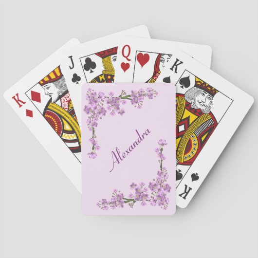 roze Cherry Blossom Pokerkaarten (Achterkant)