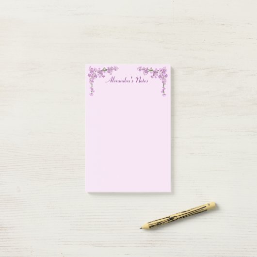  roze Cherry Blossom Post-it® Notes (Op bureau)