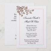 Roze Cherry Blossom Post Wedding Reception Invit Kaart (Voorkant / Achterkant)