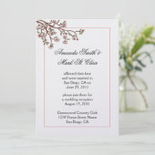 Roze Cherry Blossom Post Wedding Reception Invit Kaart (Staand voorkant)