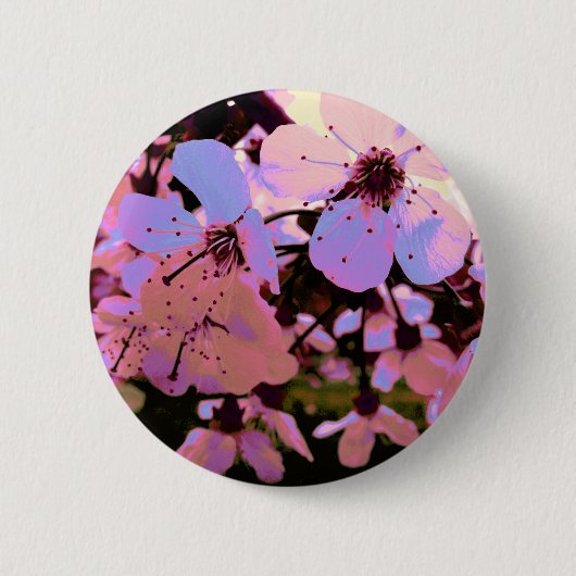 Roze Cherry Blossom Ronde Button 5,7 Cm (Voorkant)