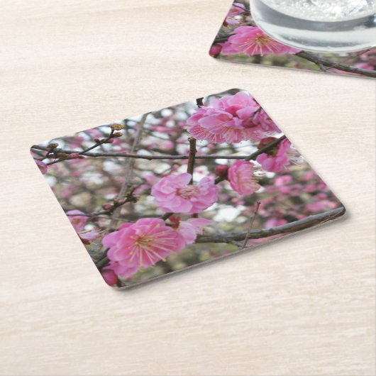 Roze Cherry Blossom / Sakura / サ ク ラ(桜) Kartonnen Onderzetters (Schuin)