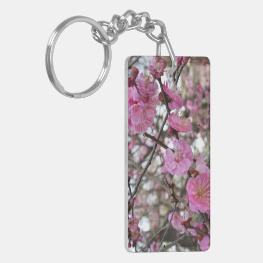 Roze Cherry Blossom / Sakura / サ ク ラ(桜) Sleutelhanger (Voorkant Links)