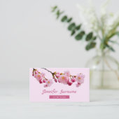 Roze Cherry Blossom Sakura Esthetician Skincare Visitekaartje (Staand voorkant)