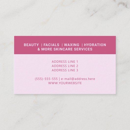 Roze Cherry Blossom Sakura Esthetician Skincare Visitekaartje (Achterkant)