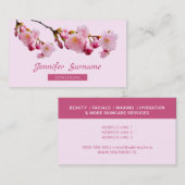 Roze Cherry Blossom Sakura Esthetician Skincare Visitekaartje (Voorkant / Achterkant)