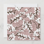 Roze Cherry Blossom Sakura zwemt Aziatische bruilo Kaart (Achterkant)