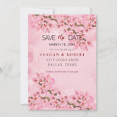 Roze Cherry Blossom Save The Date (Voorkant)