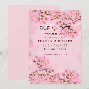 Roze Cherry Blossom Save The Date