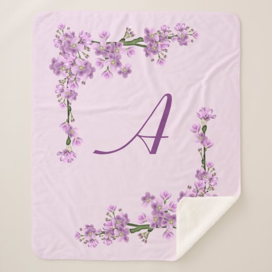  roze Cherry Blossom Sherpa Deken (Voorkant)