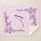  roze Cherry Blossom Sherpa Deken (Voorkant (horizontaal))