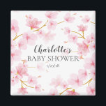 Roze Cherry Blossom Shower Favor Magnet<br><div class="desc">Mooie kersenbloesem bloemen baby shower begunstigt magneet.. Overeenkomende objecten in onze winkel.</div>