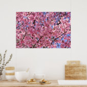 Roze Cherry Blossom Sky Poster (Keuken)
