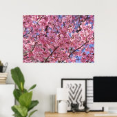 Roze Cherry Blossom Sky Poster (Thuiskantoor)