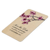 Roze  Cherry Blossom Sla de datum op Magneet (Linkerzijde)