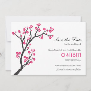 Roze Cherry Blossom Sparen de Datum Save The Date