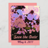Roze Cherry Blossom Sparen de Datum Save The Date (Voorkant / Achterkant)