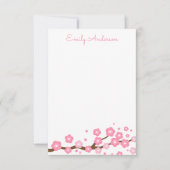 Roze Cherry Blossom Specialized Note Cards Bedankkaart (Voorkant)