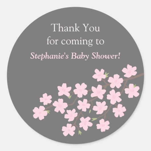 Roze Cherry Blossom Spring Baby shower Stickers (Voorkant)