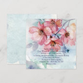 Roze Cherry Blossom Square Weddenschap Kaart (Voorkant / Achterkant)