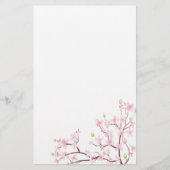 Roze Cherry Blossom Stationery Briefpapier (Voorkant)